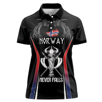Custom Norway Viking Heritage Women Polo Shirt Norge Never Falls Quarterfinal Edition