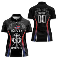 Custom Norway Viking Heritage Women Polo Shirt Norge Never Falls Quarterfinal Edition