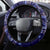 Azerbaijan Steering Wheel Cover Traditional Pattern Ornament With Flowers Buta Blue