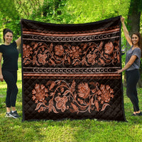 Azerbaijan Quilt Traditional Pattern Ornament With Flowers Buta Gold - Wonder Print Shop
