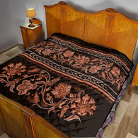 Azerbaijan Quilt Traditional Pattern Ornament With Flowers Buta Gold - Wonder Print Shop