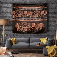 Azerbaijan Tapestry Traditional Pattern Ornament With Flowers Buta Gold - Wonder Print Shop