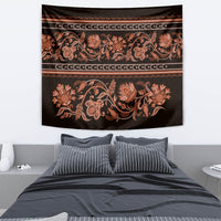 Azerbaijan Tapestry Traditional Pattern Ornament With Flowers Buta Gold - Wonder Print Shop