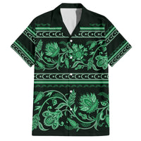 Azerbaijan Family Matching Tank Maxi Dress and Hawaiian Shirt Traditional Pattern Ornament With Flowers Buta Green - Wonder Print Shop