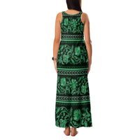 Azerbaijan Family Matching Tank Maxi Dress and Hawaiian Shirt Traditional Pattern Ornament With Flowers Buta Green - Wonder Print Shop