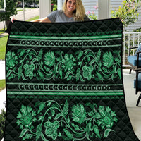 Azerbaijan Quilt Traditional Pattern Ornament With Flowers Buta Green - Wonder Print Shop