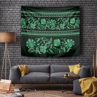 Azerbaijan Tapestry Traditional Pattern Ornament With Flowers Buta Green - Wonder Print Shop