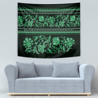 Azerbaijan Tapestry Traditional Pattern Ornament With Flowers Buta Green - Wonder Print Shop