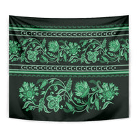 Azerbaijan Tapestry Traditional Pattern Ornament With Flowers Buta Green - Wonder Print Shop