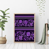 Azerbaijan Canvas Wall Art Traditional Pattern Ornament With Flowers Buta Violet LT9 - Wonder Print Shop