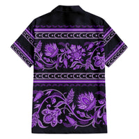 Azerbaijan Hawaiian Shirt Traditional Pattern Ornament With Flowers Buta Violet - Wonder Print Shop