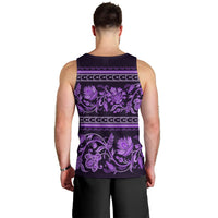 Azerbaijan Men Tank Top Traditional Pattern Ornament With Flowers Buta Violet - Wonder Print Shop