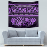 Azerbaijan Tapestry Traditional Pattern Ornament With Flowers Buta Violet - Wonder Print Shop