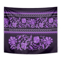 Azerbaijan Tapestry Traditional Pattern Ornament With Flowers Buta Violet - Wonder Print Shop