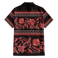 Azerbaijan Family Matching Summer Maxi Dress and Hawaiian Shirt Traditional Pattern Ornament With Flowers Buta Red - Wonder Print Shop