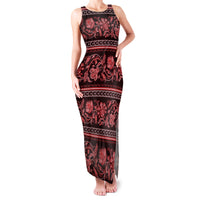 Azerbaijan Family Matching Tank Maxi Dress and Hawaiian Shirt Traditional Pattern Ornament With Flowers Buta Red - Wonder Print Shop