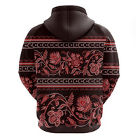 Azerbaijan Hoodie Traditional Pattern Ornament With Flowers Buta Red - Wonder Print Shop
