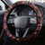 Azerbaijan Steering Wheel Cover Traditional Pattern Ornament With Flowers Buta Red