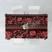 Azerbaijan Tablecloth Traditional Pattern Ornament With Flowers Buta Red - Wonder Print Shop