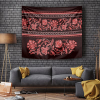 Azerbaijan Tapestry Traditional Pattern Ornament With Flowers Buta Red - Wonder Print Shop