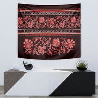 Azerbaijan Tapestry Traditional Pattern Ornament With Flowers Buta Red - Wonder Print Shop