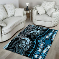 Polynesia Dashiki Area Rug Polynesia and Africa Traditional Special Together Blue LT9 - Wonder Print Shop