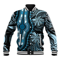 Polynesia Dashiki Baseball Jacket Polynesia and Africa Traditional Special Together Blue LT9 - Wonder Print Shop