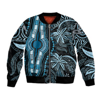 Polynesia Dashiki Bomber Jacket Polynesia and Africa Traditional Special Together Blue LT9 - Wonder Print Shop