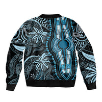 Polynesia Dashiki Bomber Jacket Polynesia and Africa Traditional Special Together Blue LT9 - Wonder Print Shop