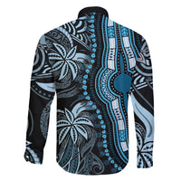 Polynesia Dashiki Family Matching Long Sleeve Bodycon Dress and Hawaiian Shirt Polynesia and Africa Traditional Special Together Blue LT9 - Wonder Print Shop
