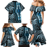 Polynesia Dashiki Family Matching Mermaid Dress and Hawaiian Shirt Polynesia and Africa Traditional Special Together Blue LT9 - Wonder Print Shop