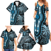 Polynesia Dashiki Family Matching Summer Maxi Dress and Hawaiian Shirt Polynesia and Africa Traditional Special Together Blue - Wonder Print Shop