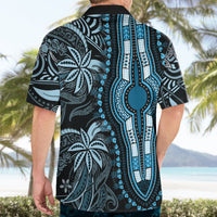 Polynesia Dashiki Hawaiian Shirt Polynesia and Africa Traditional Special Together Blue - Wonder Print Shop