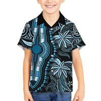 Polynesia Dashiki Hawaiian Shirt Polynesia and Africa Traditional Special Together Blue - Wonder Print Shop