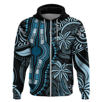 Polynesia Dashiki Hoodie Polynesia and Africa Traditional Special Together Blue - Wonder Print Shop