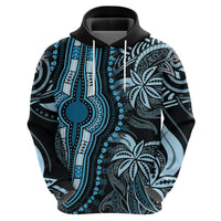 Polynesia Dashiki Hoodie Polynesia and Africa Traditional Special Together Blue - Wonder Print Shop
