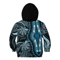 Polynesia Dashiki Kid Hoodie Polynesia and Africa Traditional Special Together Blue - Wonder Print Shop