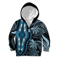 Polynesia Dashiki Kid Hoodie Polynesia and Africa Traditional Special Together Blue - Wonder Print Shop
