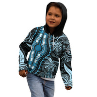 Polynesia Dashiki Kid Hoodie Polynesia and Africa Traditional Special Together Blue - Wonder Print Shop