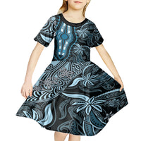 Polynesia Dashiki Kid Short Sleeve Dress Polynesia and Africa Traditional Special Together Blue - Wonder Print Shop