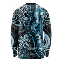 Polynesia Dashiki Long Sleeve Shirt Polynesia and Africa Traditional Special Together Blue - Wonder Print Shop