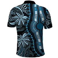 Polynesia Dashiki Polo Shirt Polynesia and Africa Traditional Special Together Blue - Wonder Print Shop