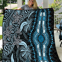Polynesia Dashiki Quilt Polynesia and Africa Traditional Special Together Blue - Wonder Print Shop