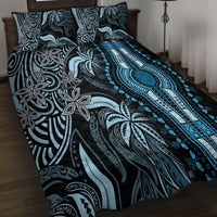 Polynesia Dashiki Quilt Bed Set Polynesia and Africa Traditional Special Together Blue - Wonder Print Shop