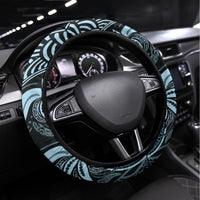 Polynesia Dashiki Steering Wheel Cover Polynesia and Africa Traditional Special Together Blue - Wonder Print Shop