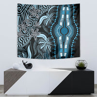 Polynesia Dashiki Tapestry Polynesia and Africa Traditional Special Together Blue - Wonder Print Shop