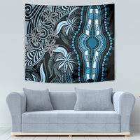 Polynesia Dashiki Tapestry Polynesia and Africa Traditional Special Together Blue - Wonder Print Shop