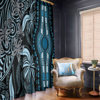 Polynesia Dashiki Window Curtain Polynesia and Africa Traditional Special Together Blue - Wonder Print Shop