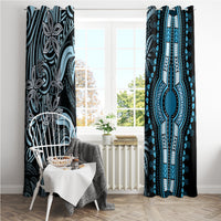 Polynesia Dashiki Window Curtain Polynesia and Africa Traditional Special Together Blue - Wonder Print Shop