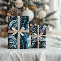 Polynesia Mixed African Dashiki Wrapping Paper Afro-pacific Culture - Blue - Wonder Print Shop